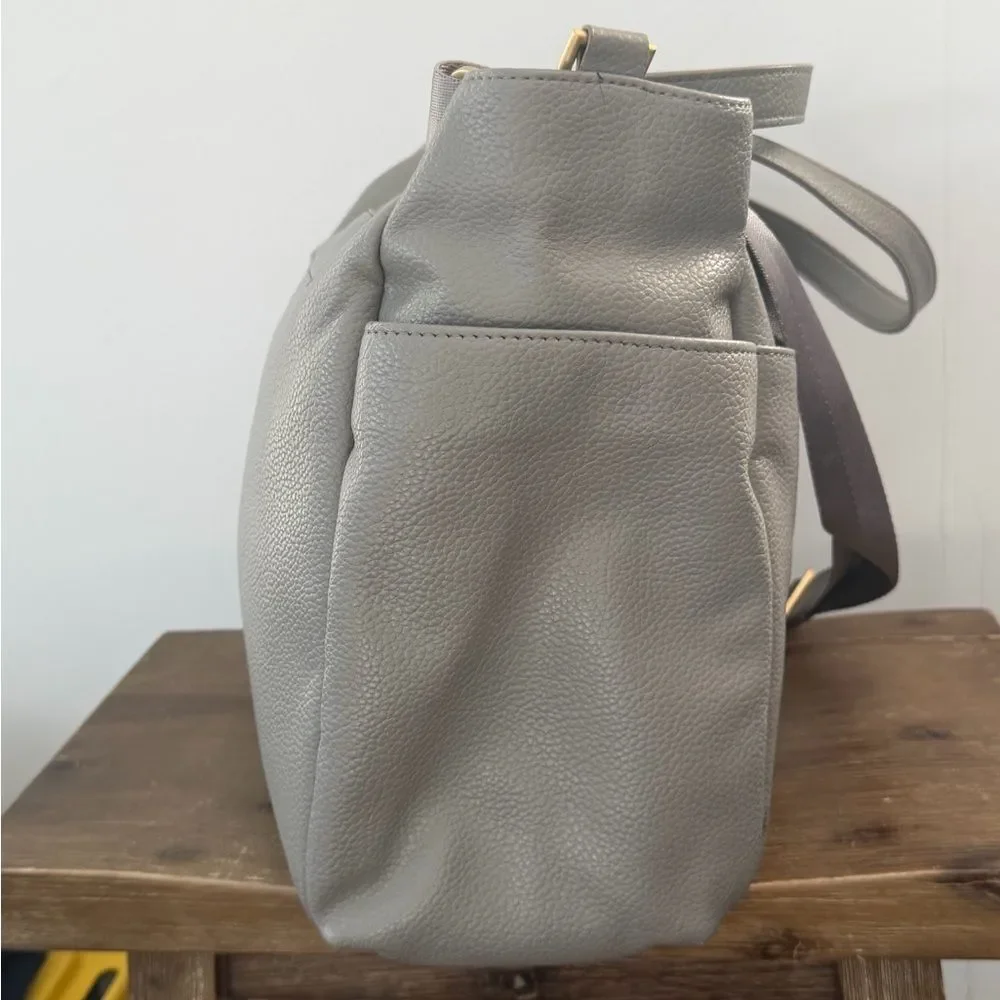 Freshly Picked light gray diaper bag